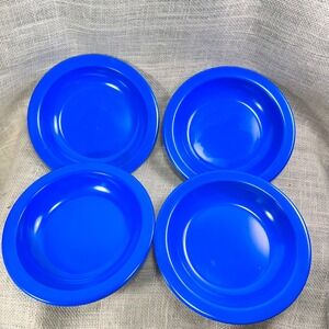 Dallas Ware B-75 Blue Melamine Bowls Set of 4 Plastics Manufacturing Co